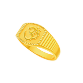 Mens' 22K Gold Solid Om Ring